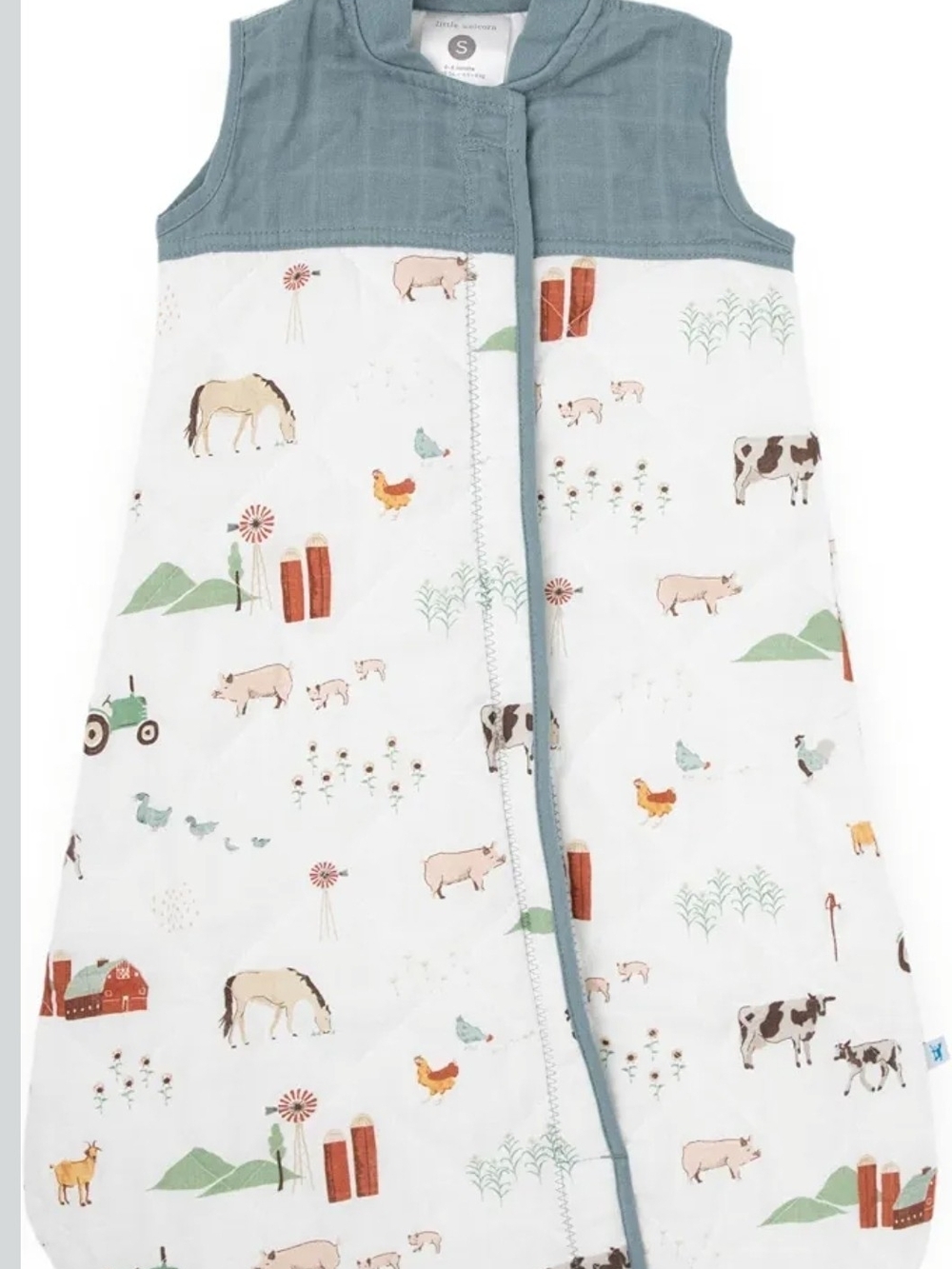 Quilted Farm-Print Sleeping Sack- Muslim Cotton-soft & Breathable